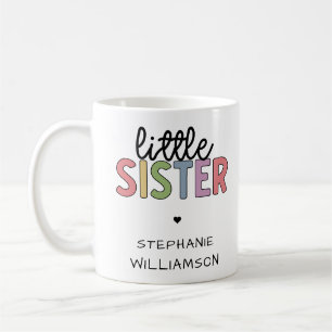 Custom Name Little Sister Cute Personalized Coffee Mug