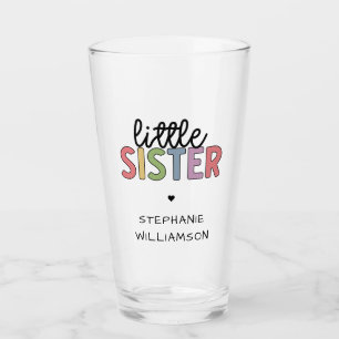 Custom Name Little Sister Cute Personalized Glass