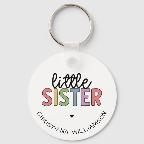 Custom Name Little Sister Cute Personalized Keychain