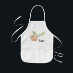 Custom Name Little Sloth Childrens Apron<br><div class="desc">Cute Little Sloth custom name Children's Apron. Sloth artwork by Valarie Wade.</div>