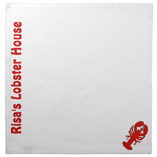 Custom Name Lobster Cloth Napkins (Front)