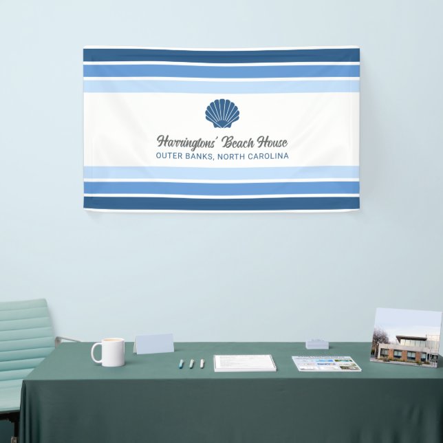 Custom Name & Location Beach House Banner (Tradeshow)