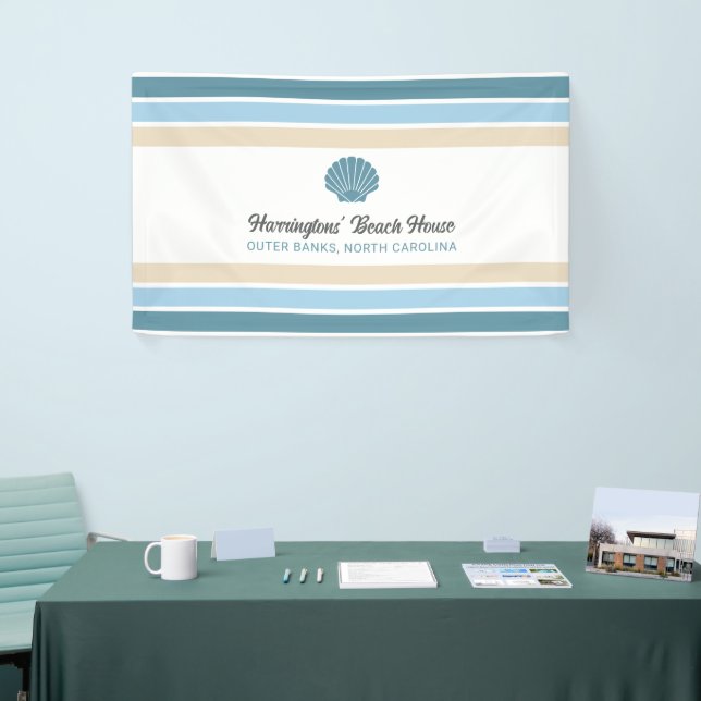 Custom Name & Location Beach House Banner (Tradeshow)