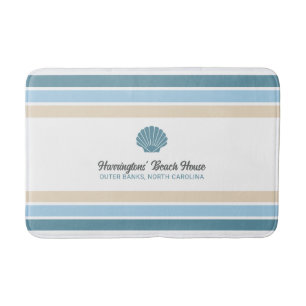 Custom Name & Location Beach House Bath Mat
