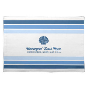 Custom Name & Location Beach House Cloth Placemat