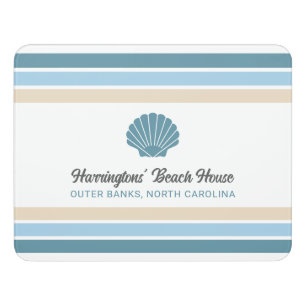 Custom Name & Location Beach House Door Sign