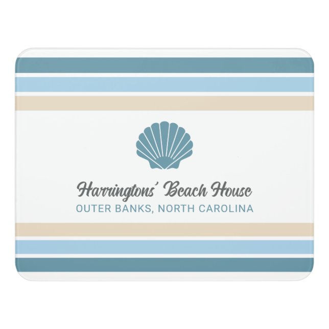 Custom Name & Location Beach House Door Sign (Contemporary Front)