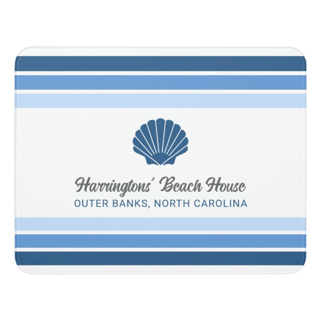 Custom Name & Location Beach House Door Sign (Contemporary Front)