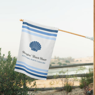 Custom Name & Location Beach House Flag