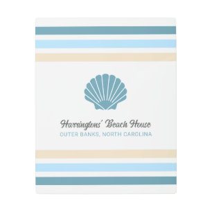 Custom Name & Location Beach House Metal Print