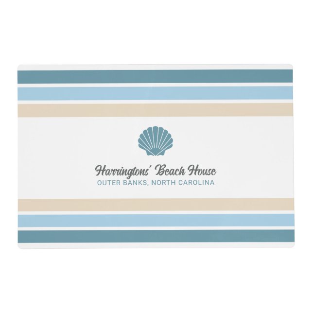 Custom Name & Location Beach House Placemat (Front)