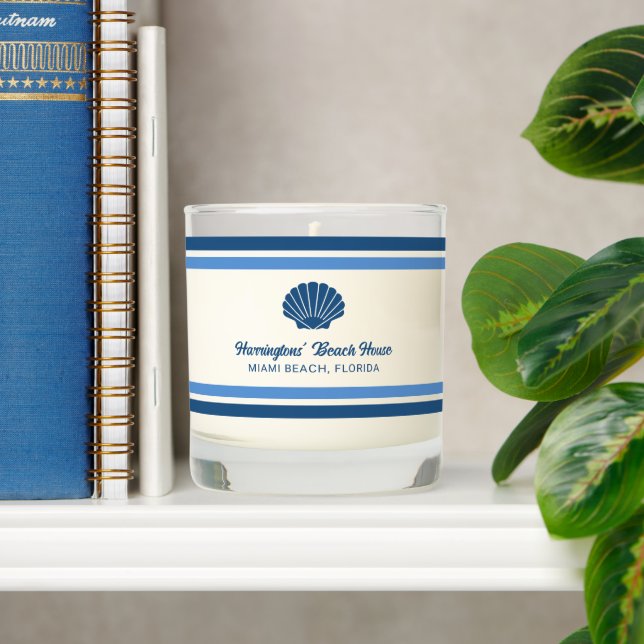 Custom Name & Location Beach House Scented Candle (Shelf)