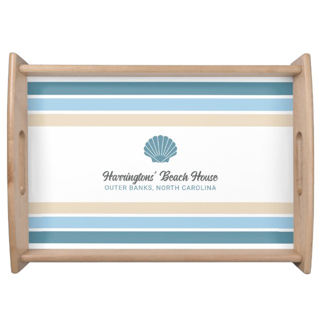 Custom Name & Location Beach House Serving Tray (Front)