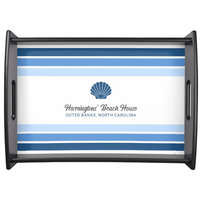 Custom Name & Location Beach House Serving Tray (Front)