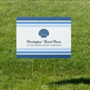 Custom Name & Location Beach House Sign