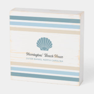 Custom Name & Location Beach House Wooden Box Sign