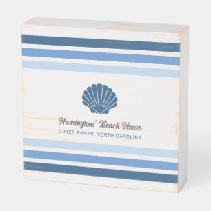 Custom Name & Location Beach House Wooden Box Sign