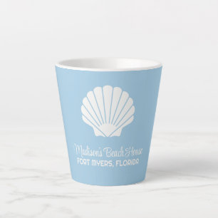 Custom Name, Location & Color Seashell Latte Mug