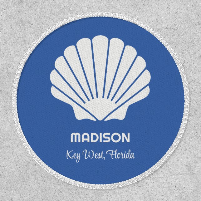 Custom Name, Location & Color Seashell Patch (Front)