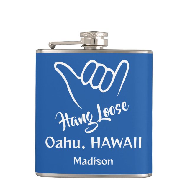 Custom Name, Location & Color Shaka Flask (Front)
