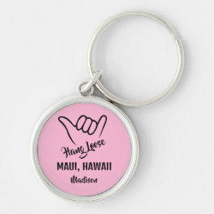 Custom Name, Location & Color Shaka Keychain