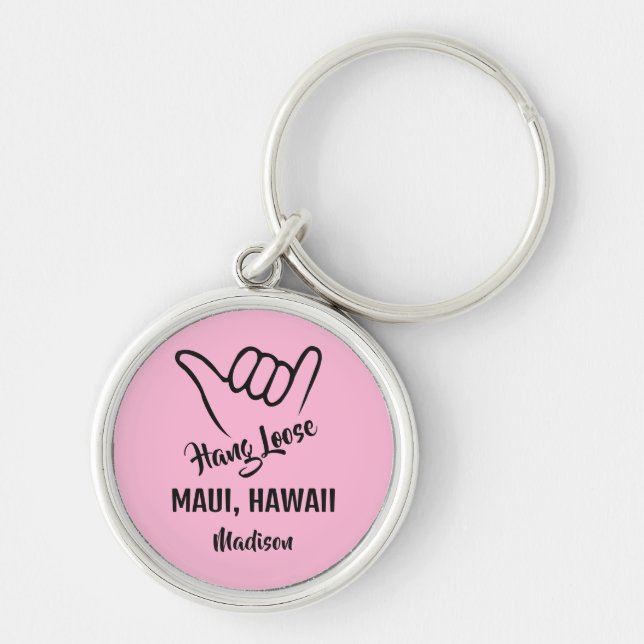 Custom Name, Location & Color Shaka Keychain (Front)