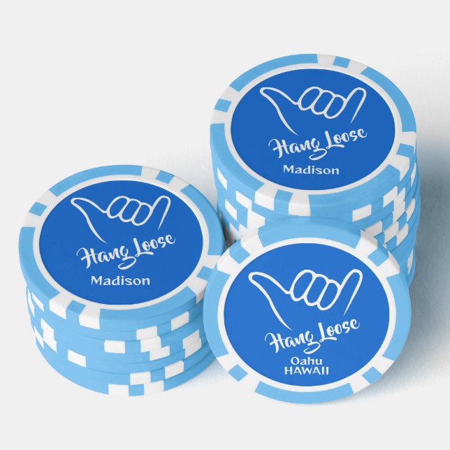 Custom Name, Location & Color Shaka Poker Chips (Stack)