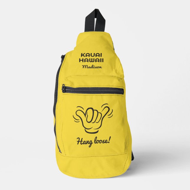 Custom Name, Location & Color Shaka Sling Bag (Front)