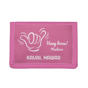 Custom Name, Location & Color Shaka Tri-fold Wallet