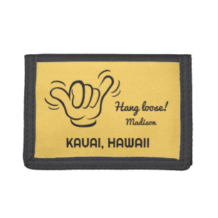 Custom Name, Location & Color Shaka Tri-fold Wallet