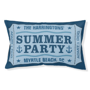 Custom Name & Location "Party Ticket" dog bed