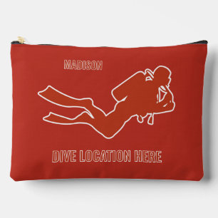 Custom Name & Location Scuba Diver Accessory Pouch