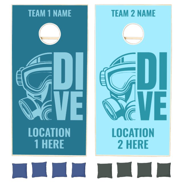 Custom Name & Location Scuba Diving Cornhole Set (Set)
