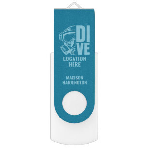 Custom Name & Location Scuba Diving Flash Drive