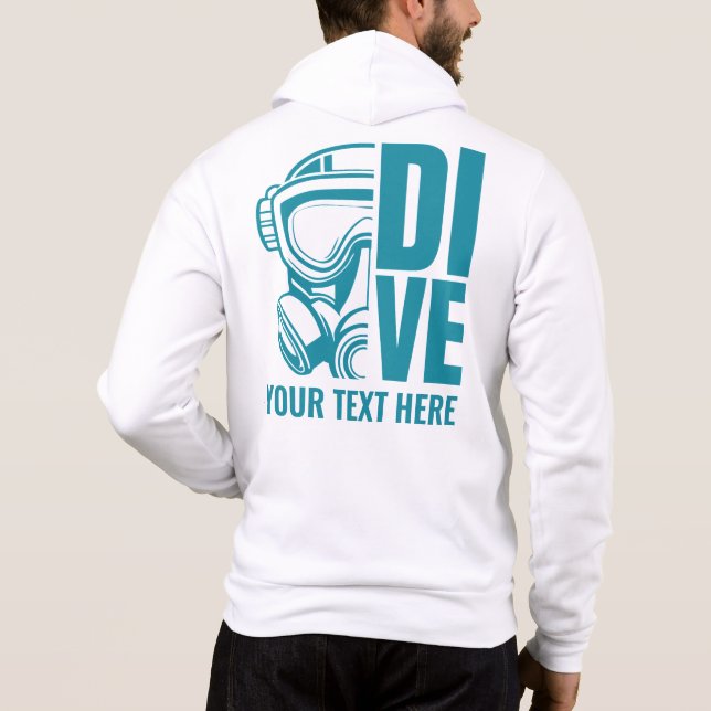 Custom Name & Location Scuba Diving Hoodie (Back)