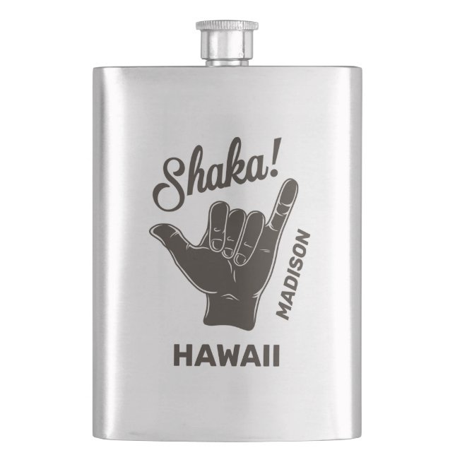 Custom Name & Location Shaka Flask (Front)