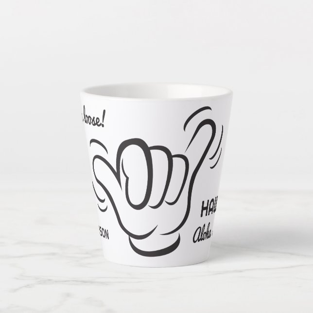 Custom Name & Location Shaka Latte Mug (Front)