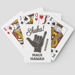 Custom Name & Location Shaka Poker Cards