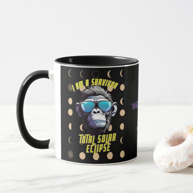 Custom Name Location Total Solar Eclipse Mug 2024 (With Donut)