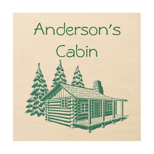 Custom Name Log Cabin Camp Summer Home Wall Plaque Wood Wall Art