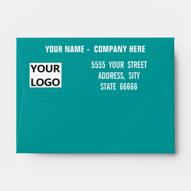 Custom Name Logo Address Envelope - Your Colors (Back (Top Flap))