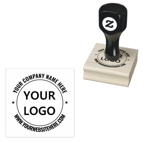 Custom Name Logo and Text Round Rubber Stamp