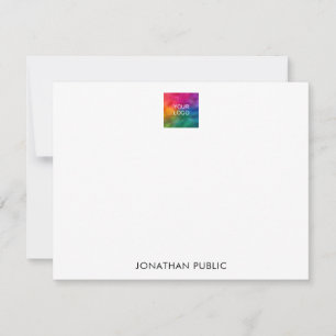Custom Name Logo Here Trendy Modern Simple Note Card