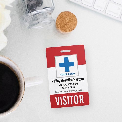 Custom Name  Logo Hospital Visitor Pass ID Badge