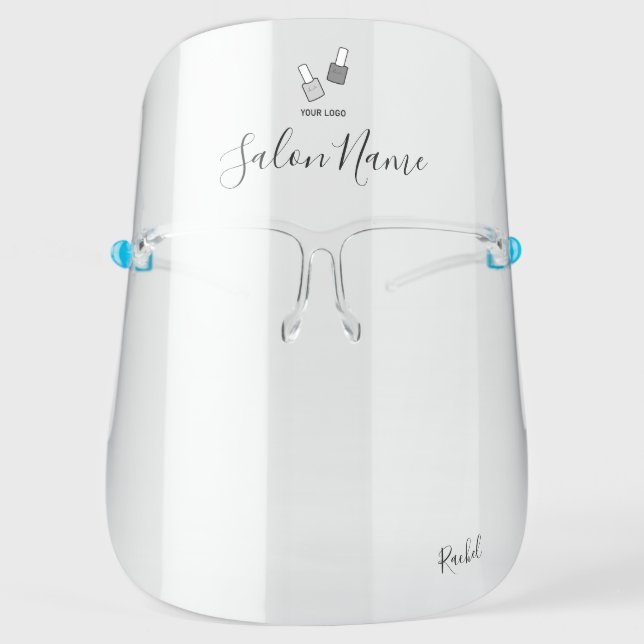 Custom Name Logo Salon Face Shield (Front)