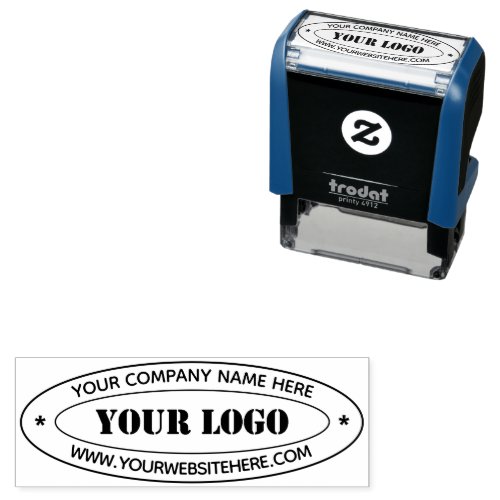 Custom Name Logo Website Oval Self_inking Stamp
