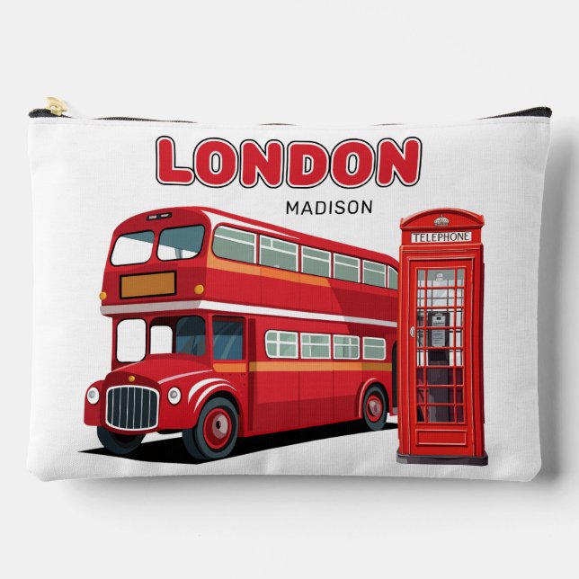 Custom Name London England Accessory Pouch (Front)