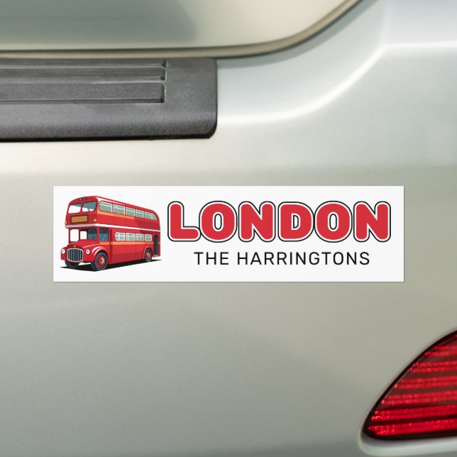 Custom Name London England Bumper Sticker (On Car)