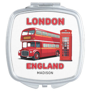 Custom Name London England Compact Mirror