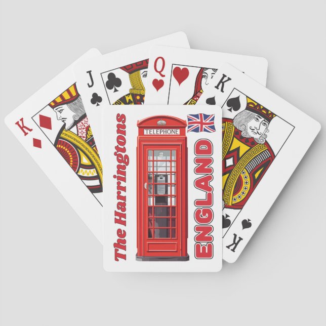Custom Name London England Poker Cards (Back)